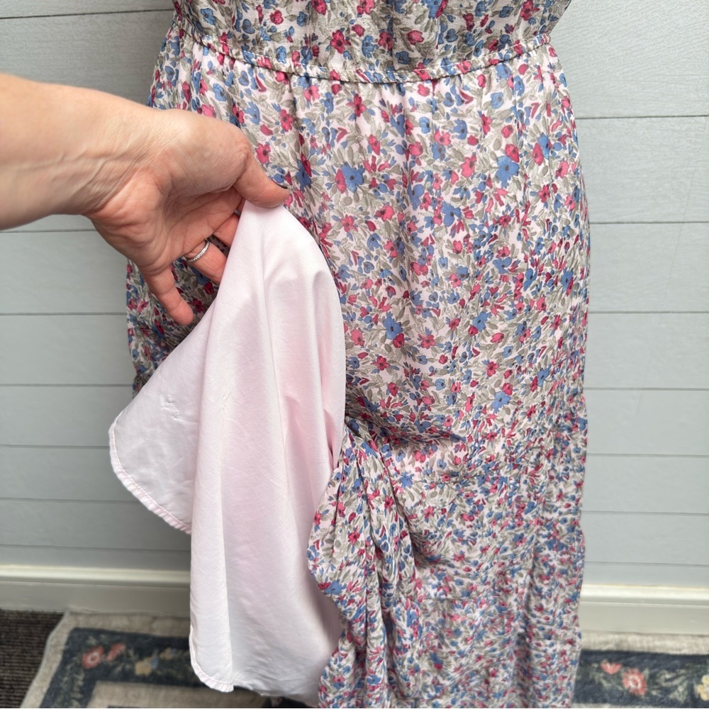 BB Dakota Ditsy Floral Ruffle Cap Sleeve Tiered Maxi Dress M | Prairie Boho - Picture 9 of 11